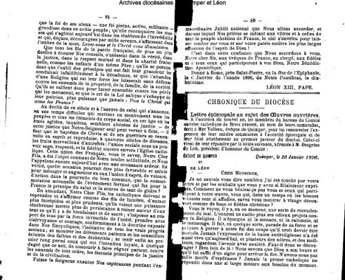 1896 - Diocèse de Quimper et du Léon