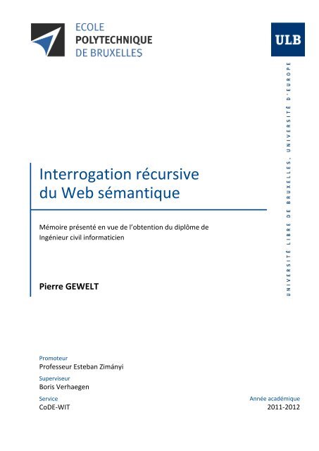 Interrogation récursive du Web sémantique - CoDE - Université ...