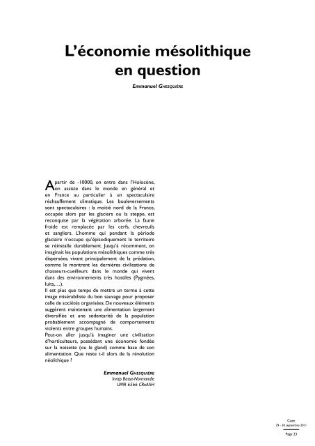 Approches archéologiques des économies agricoles - Université de ...