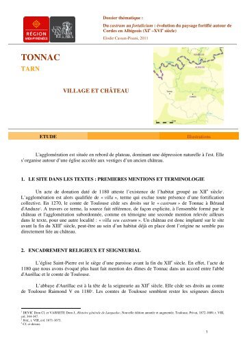 E. Cassan-Pisani, Dossier thématique : Du castrum au fortalicium