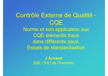 Contrôle Externe de Qualité - CQE - Eurofins