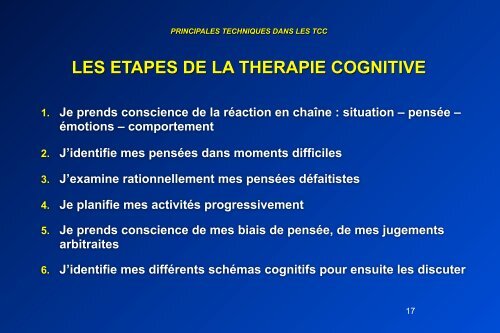 LES THERAPIES COMPORTEMENTALES ET COGNITIVES (TCC)