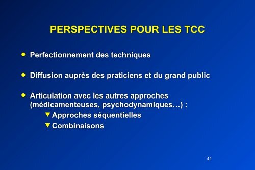 LES THERAPIES COMPORTEMENTALES ET COGNITIVES (TCC)