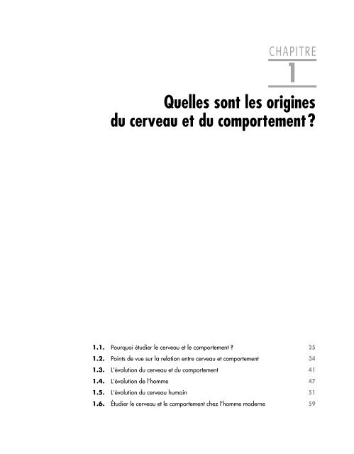 Quelles sont les origines du cerveau et du comportement? - De Boeck