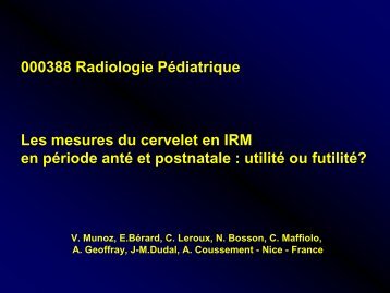 000388 Radiologie Pédiatrique Les mesures du cervelet en IRM en ...