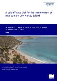 A bait efficacy trial for the management of feral cats on Dirk Hartog ...