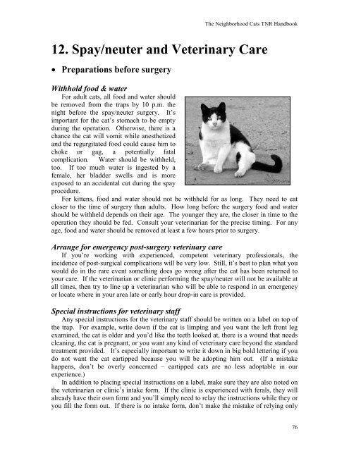 TNR Handbook - Neighborhood Cats