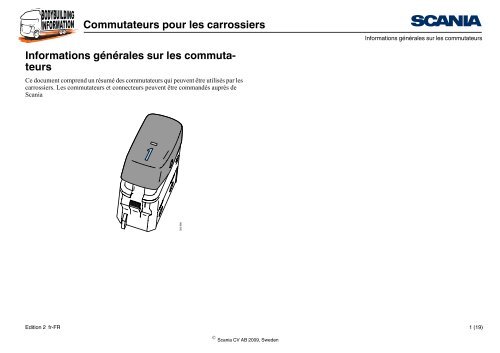 Commutateurs pour les carrossiers Informations générales ... - Scania