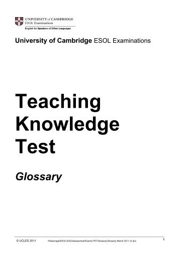 Teaching Knowledge Test - Cambridge English