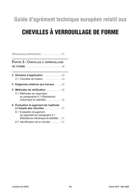 Guide d'ATE n°1 - Chevilles de fixation - CSTB