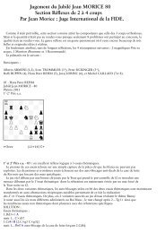 Jugement du Jubilé Jean MORICE 80 Section ... - Maroc-Echecs