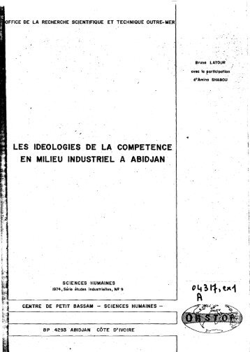 Les idéologies de la compétence en milieu industriel ... - Bruno Latour