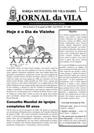 Hoje é o Dia do Vizinho - Igreja Metodista de Vila Isabel