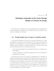 Statistique temporelle du flux total d'énergie dissipée en fonction du ...