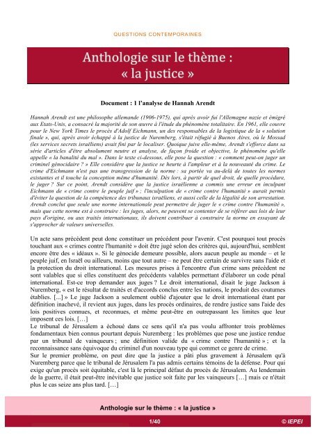 Anthologie Justice Programme De Liepei De Strasbourg Iepei