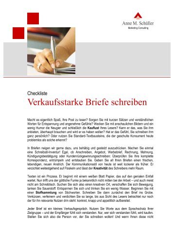 Verkaufsstarke Briefe schreiben - Anne M. Schüller