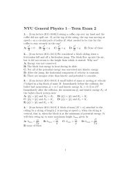 NYU General Physics 1—Term Exam 2