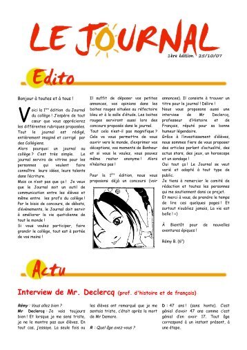 Journal - CES Saint-Vincent