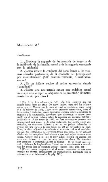 Publicaciones prepsicoanalíticas y manuscritos inéditos en vida de ...
