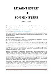 LE SAINT ESPRIT ET SON MINISTERE - La Trompette Sonne
