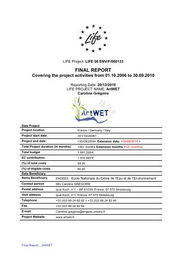 Project's Final technical report - European Commission