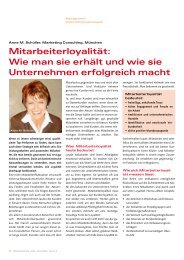 Mitarbeiterloyalität: Wie man sie erhält und wie ... - Anne M. Schüller