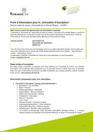 Fiche d'information pour le „formulaire d'inscription“ - Uni-GR