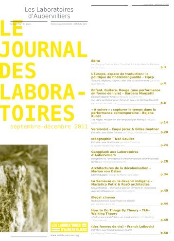 JDL sept-déc 2011.pdf - Les Laboratoires d'Aubervilliers