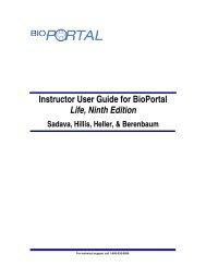Instructor User Guide for BioPortal Life, Ninth Edition