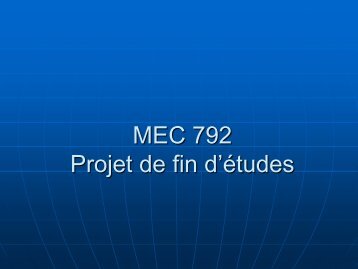 Présentation du directeur / Projet de fin d'études