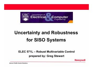 Uncertainty and Robustness for SISO Systems - Courses