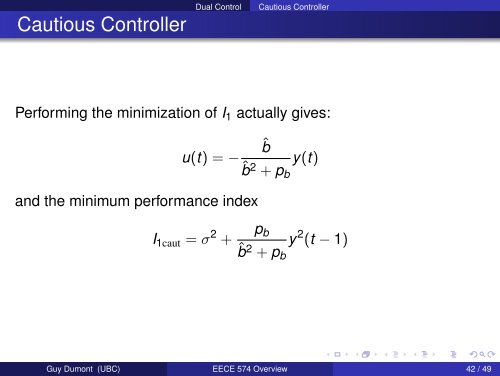 EECE 574 - Adaptive Control - Overview - Courses - University of ...