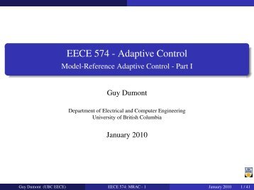 EECE 574 - Adaptive Control - Model-Reference ... - U-Cursos