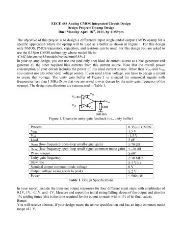 EECE 488 Analog CMOS Integrated Circuit Design ... - Courses