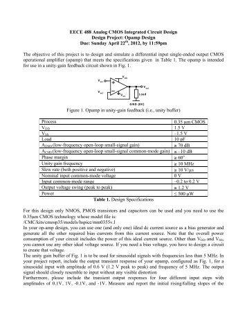 EECE 488 Analog CMOS Integrated Circuit Design ... - Courses