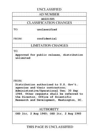 CLASSIFICATION CHANGES LIMITATION CHANGES