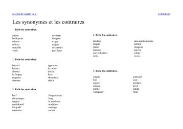 Les synonymes et les contraires - Gaétan Solo