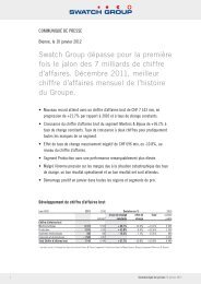 Swatch Group dépasse pour la première fois le jalon des 7 milliards ...