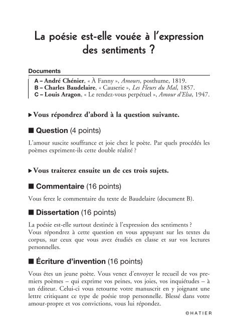 dissertation baudelaire sujet