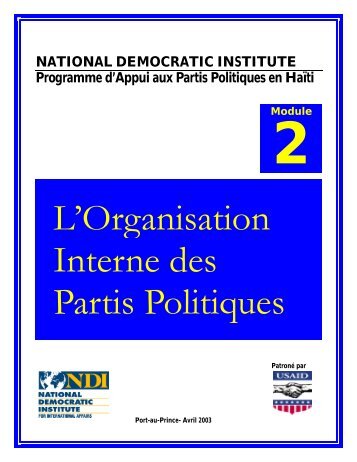 L'Organisation Interne des Partis Politiques - National Democratic ...