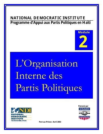 L'Organisation Interne des Partis Politiques - National Democratic ...