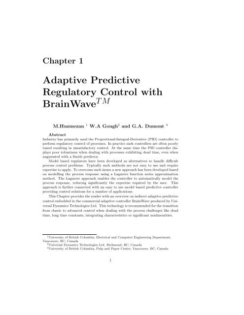 Adaptive Predictive Regulatory Control with BrainWave - Courses ...