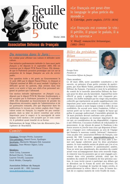 Feuille De Route 5 Defense Du Francais