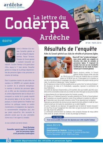 La Lettre du Coderpa N°4 - Ardèche