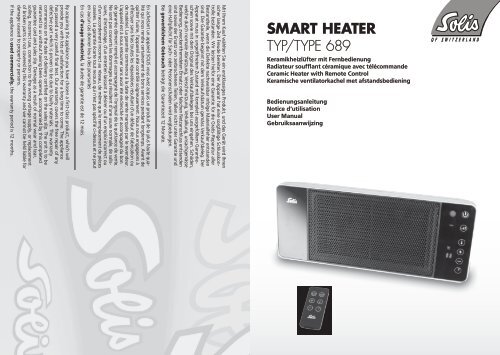 SMART HEATER TYP/TYPE 689 - Solis