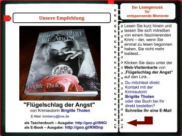 Web-Visitenkarte "Flügelschlag der Angst" von Krimiautorin Brigitte Tholen