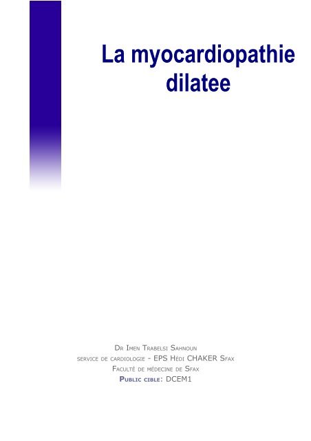 La myocardiopathie dilatee