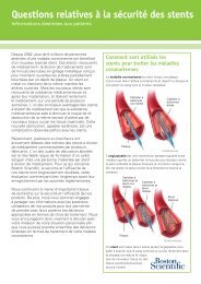 Questions relatives à la sécurité des stents - Boston Scientific