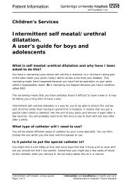 Intermittent self meatal/urethral dilatation. A user's guide for boys ...