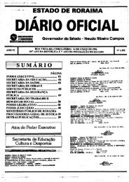 diário oficial - Imprensa Oficial do Estado de Roraima